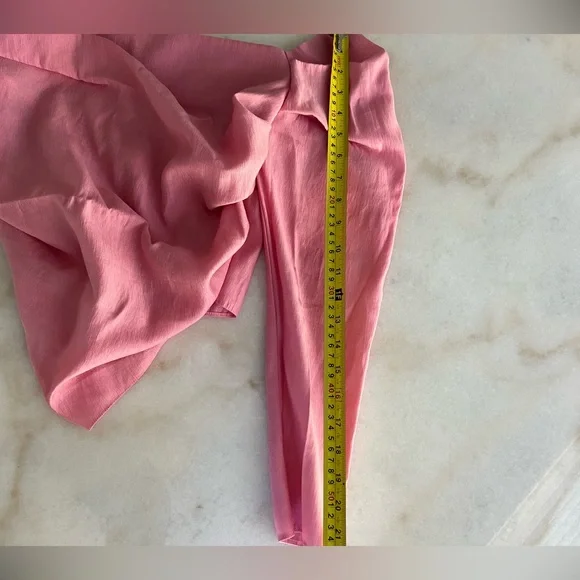 TOPSHOP Off the Shoulder Pink Long Sleeve Ruched Blouse Flirty Girly Top Blouse - Picture 9 of 12